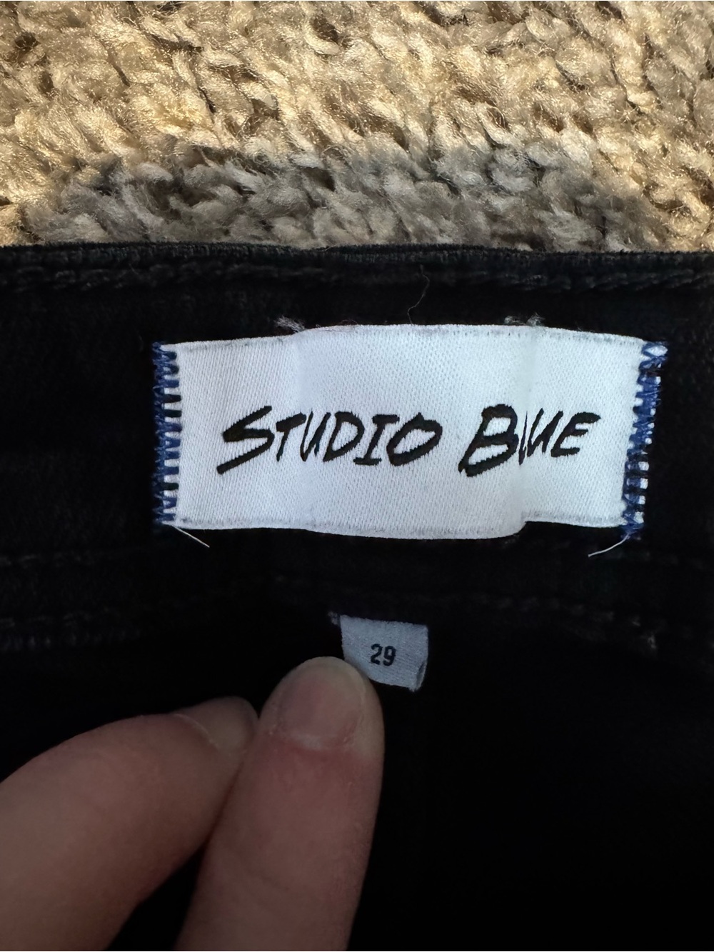 Studio Bye Black Frayed Hem Denim Shorts - Picture 2 of 2